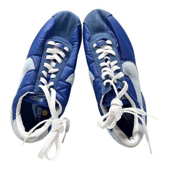 Nike Cortez Blue Suede Nylon Sneakers Women’s Size 9 Retro Running Shoes New - Picture 2 of 6